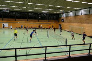 Badmintonspieler in Aktion